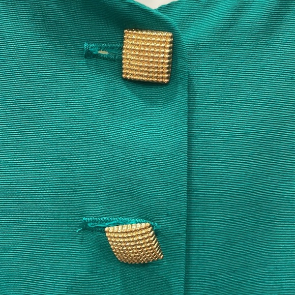 Vintage All That Jazz Green Wideleg Jumpsuit with Gold Buttons - Picture 5 of 12